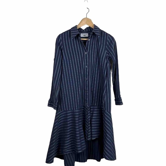 Osman Amelia Stripe Shirt Dress Collared